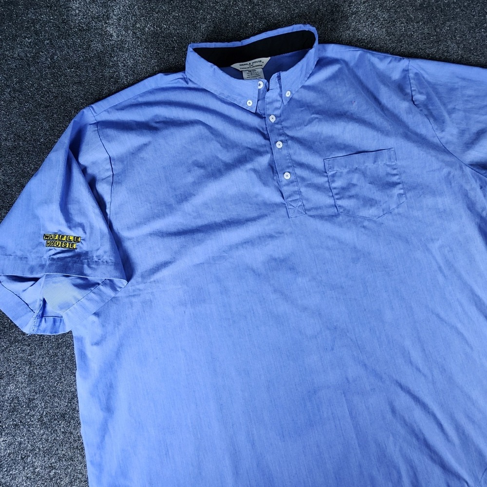 Waffle House Blue Employee Work Shirt‎ Short Sleeve 4XL Collared